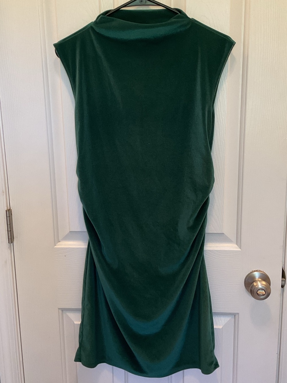 a new day Dark Green Sleeveless Velvet Mini Dress